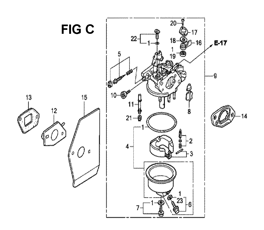 Fig-4 Diagram and Parts List for GXV160H2 Type SFY Honda Engine