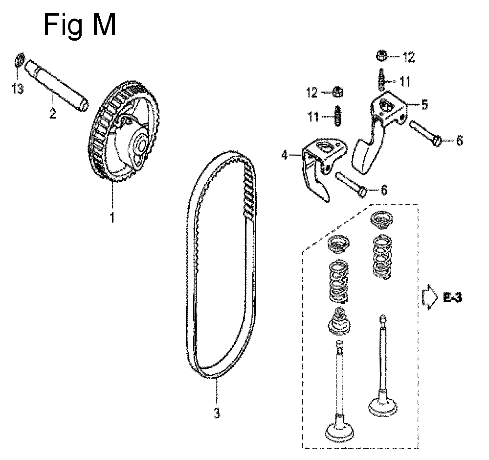 Fig-13 Diagram and Parts List for GC135 Type SHE5 Honda Engine