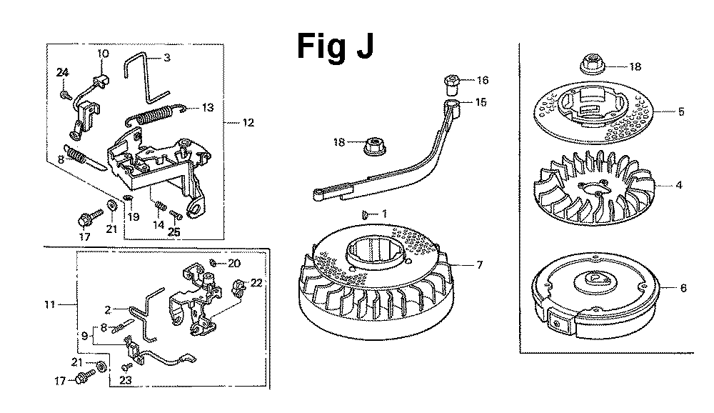 Fig-10 Diagram and Parts List for GXV140 Type A1B Honda Engine