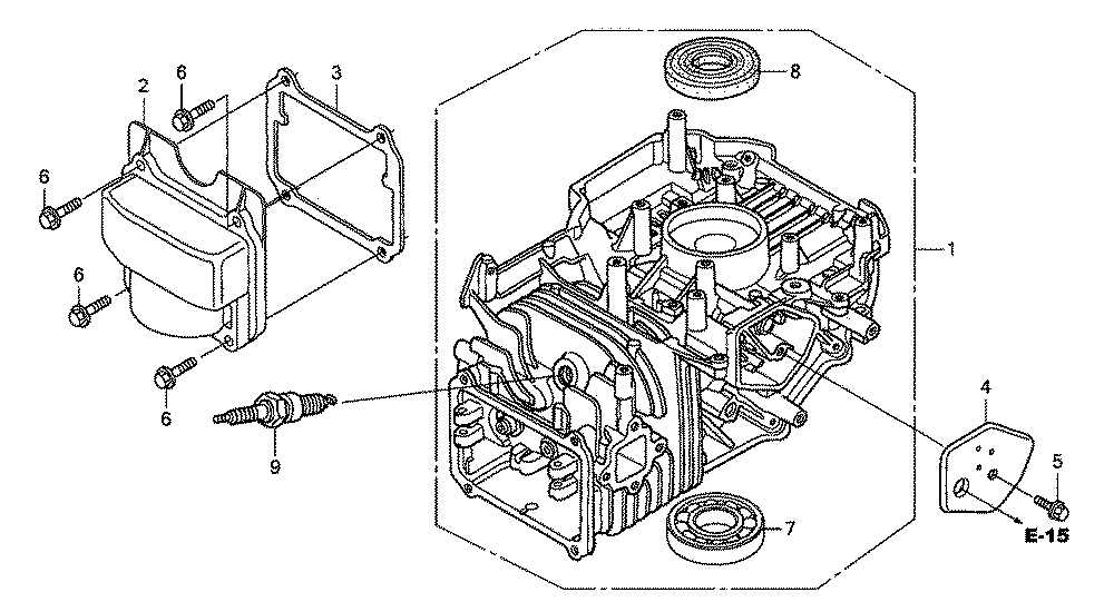 Fig-0 Diagram and Parts List for GSV190A Type A1AF Honda Engine
