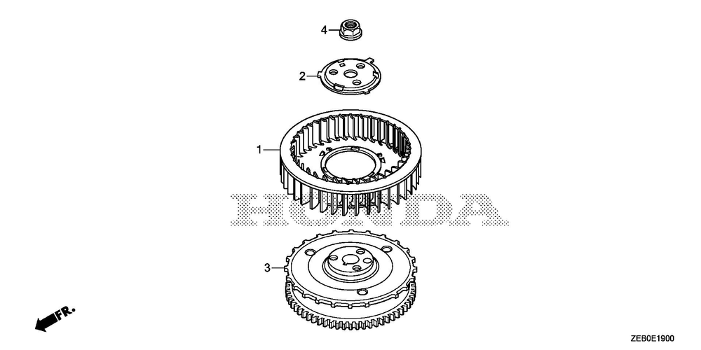Flywheel Diagram and Parts List for GXV800IRH (Type QYX4)(GJALH-1000001-9999999) Honda Engine