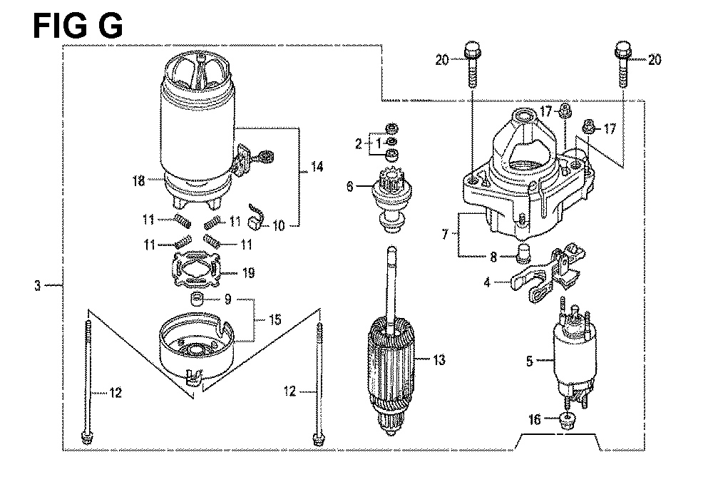 Fig-13 Diagram and Parts List for GXV520U Type QEA3 Honda Engine