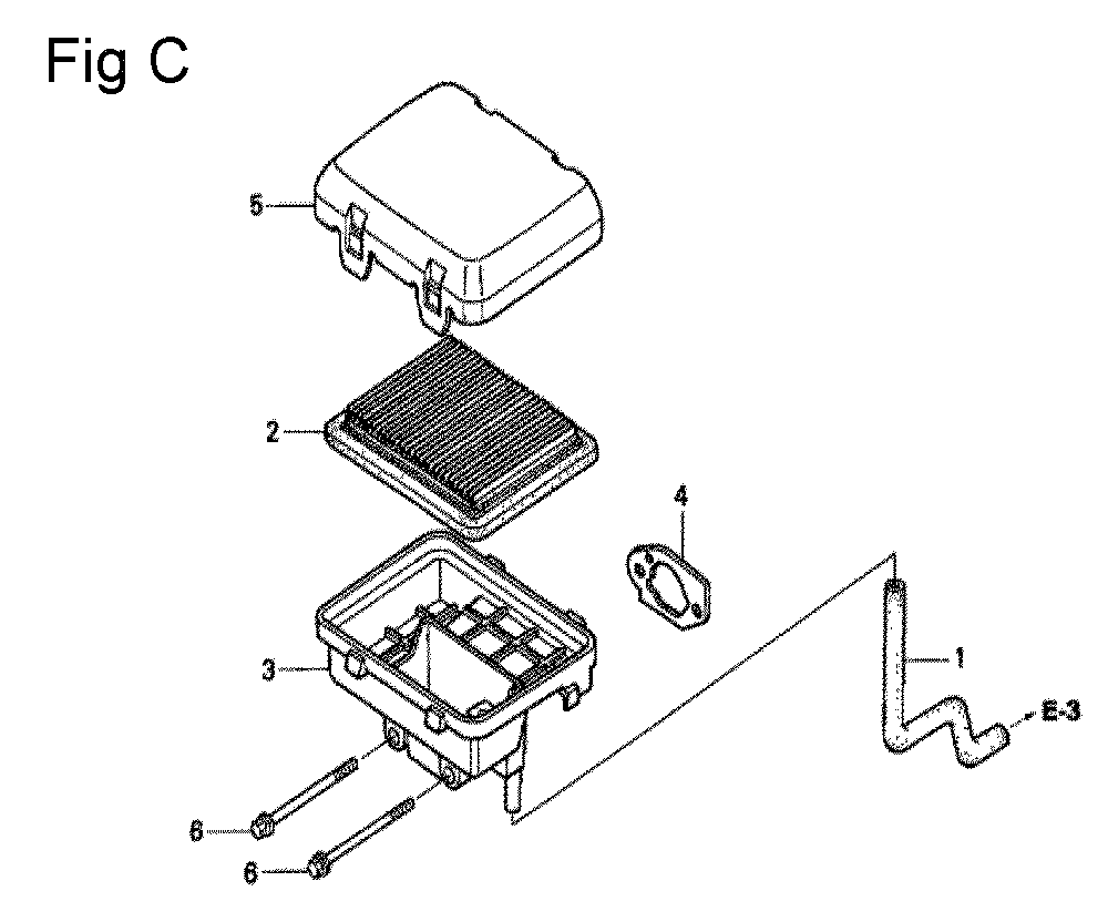 Fig-3 Diagram and Parts List for GC160 Type QHE1 Honda Engine