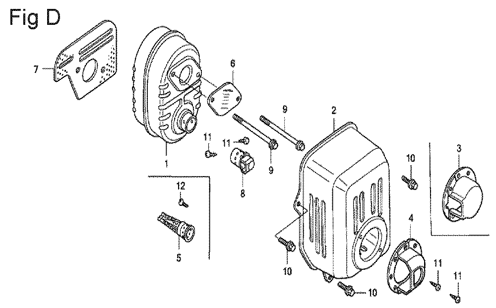 Fig-4 Diagram and Parts List for GX100U Type QBE Honda Engine
