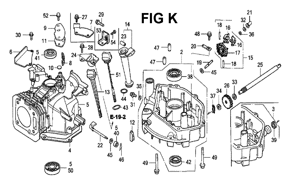 Fig-1 Diagram and Parts List for GXV160K1 Type N1E5 Honda Engine