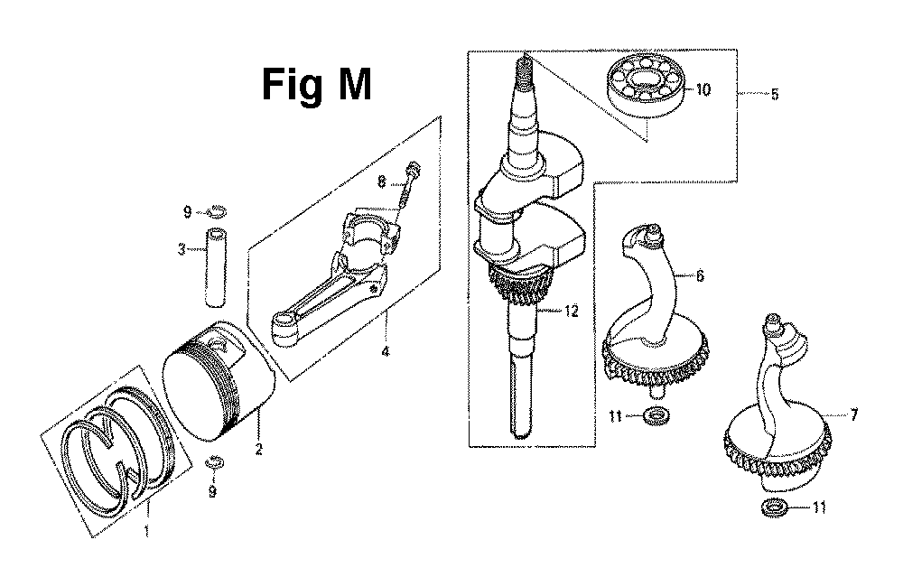 Fig-13 Diagram and Parts List for GXV340 Type DX Honda Engine
