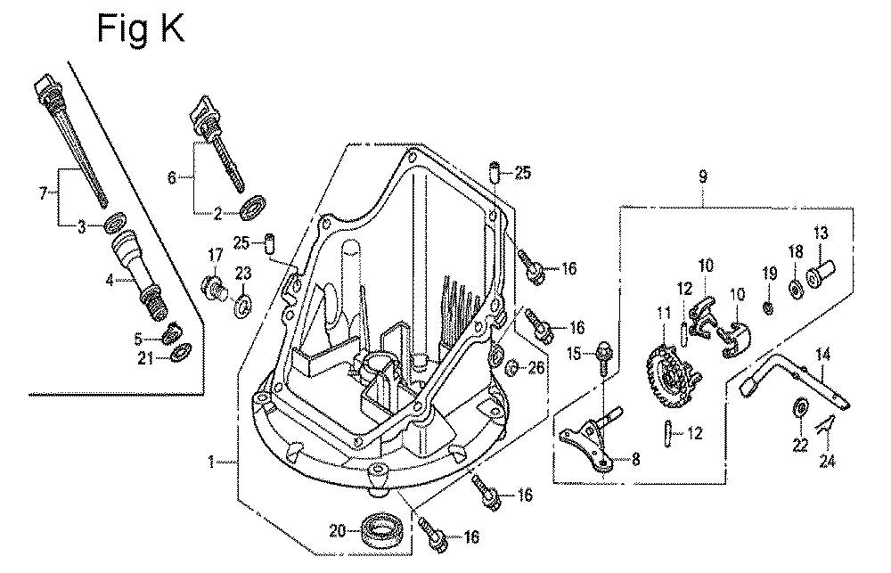 Fig-11 Diagram and Parts List for GSV190A Type S3A Honda Engine