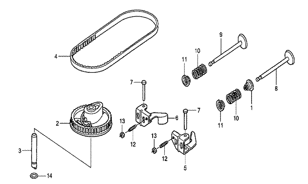 Fig-0 Diagram and Parts List for GSV190A Type N1G7 Honda Engine