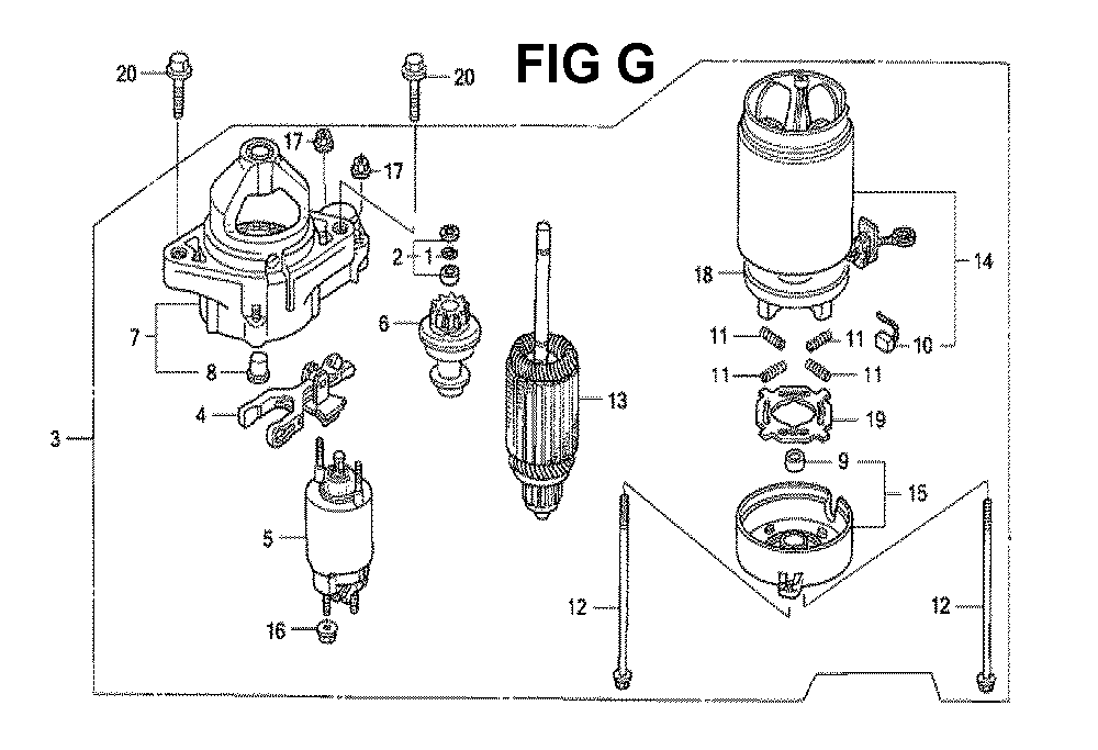 Fig-10 Diagram and Parts List for GXV530 Type UXE3 Honda Engine