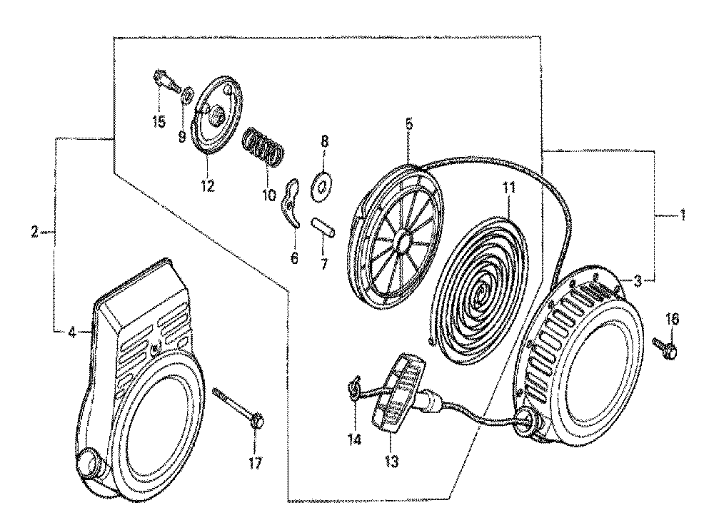 Fig-0 Diagram and Parts List for G100K1 Type ZK2 Honda Engine