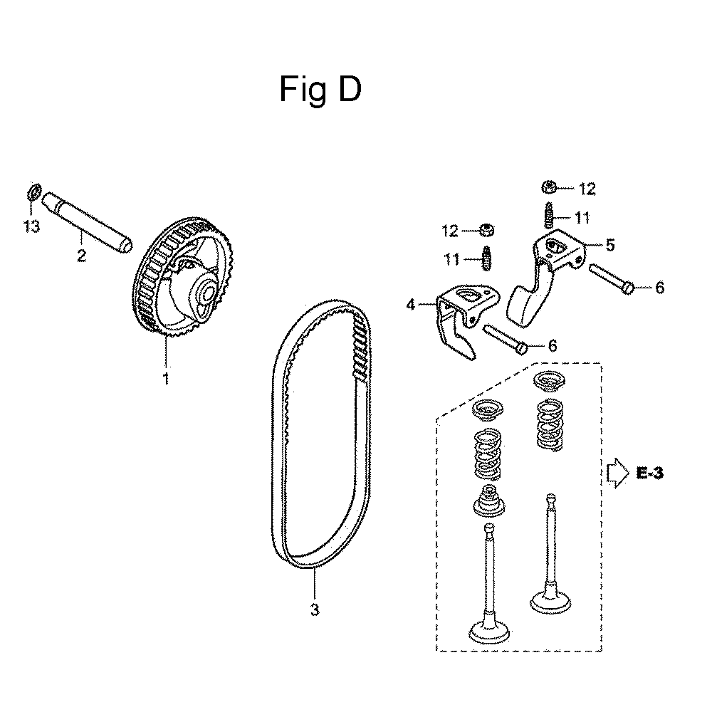 Fig-4 Diagram and Parts List for GC135 Type PXA Honda Engine