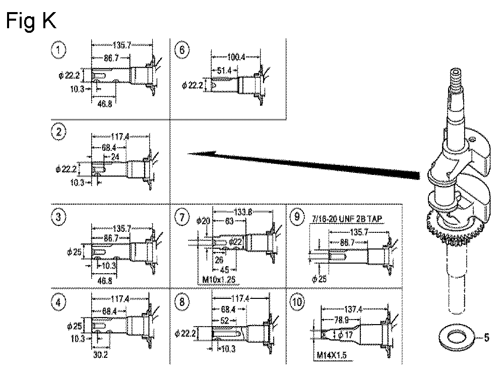 Fig-11 Diagram and Parts List for GCV160A Type A1AF Honda Engine