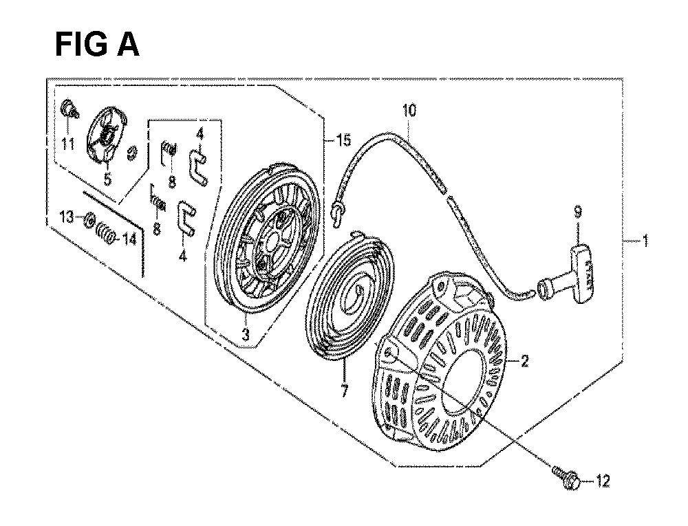 Fig-14 Diagram and Parts List for GX160H1 Type VPM6 Honda Engine