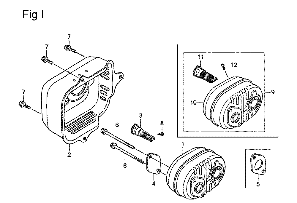Fig-9 Diagram and Parts List for GSV190LA Type A3T Honda Engine