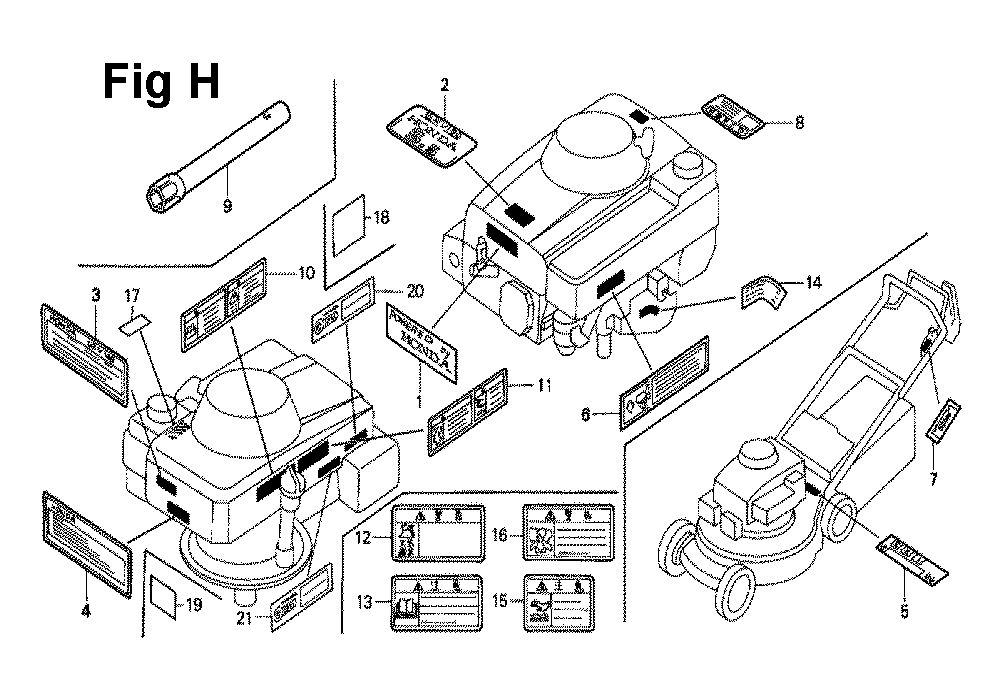 Fig-4 Diagram and Parts List for GXV160K1 Type N42 Honda Engine