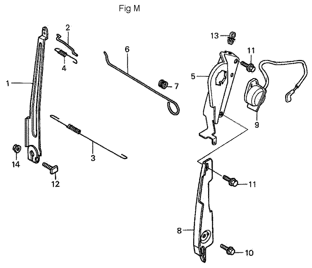 Fig-13 Diagram and Parts List for GC190A Type QEAF Honda Engine