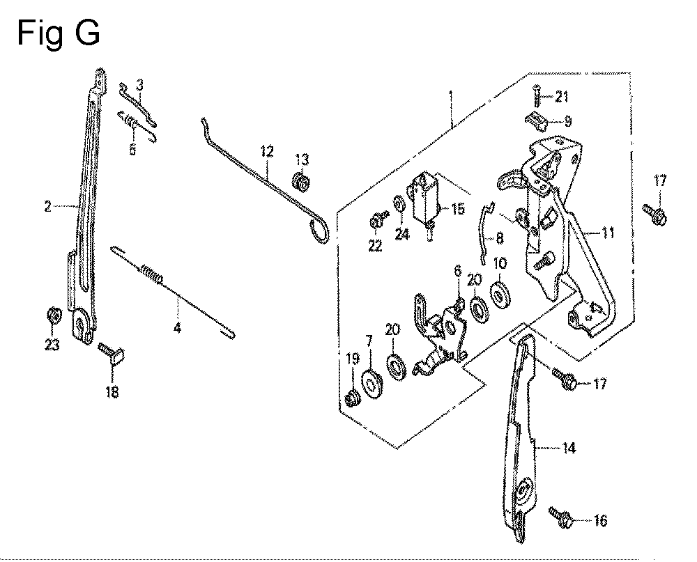 Fig-7 Diagram and Parts List for GC160A Type QHEA Honda Engine