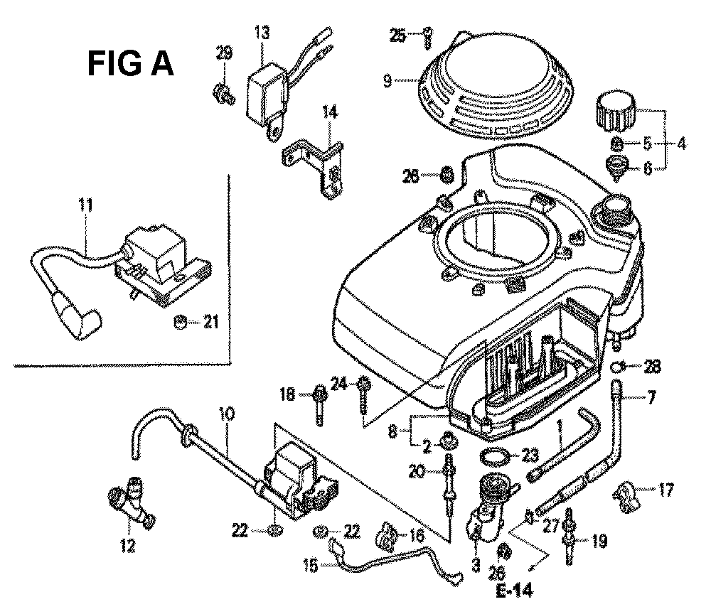 Fig-12 Diagram and Parts List for GXV160K1 Type SFLA Honda Engine
