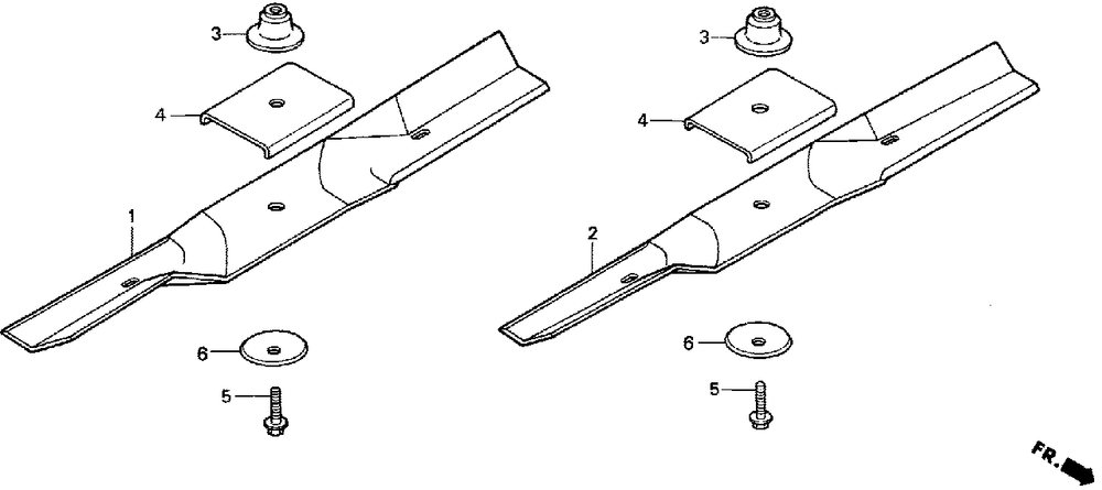 13h Rotary Blade Diagram and Parts List for H3013H (Type  HSA)(MZAH-6000001 - 9999999) Honda Lawn Mower