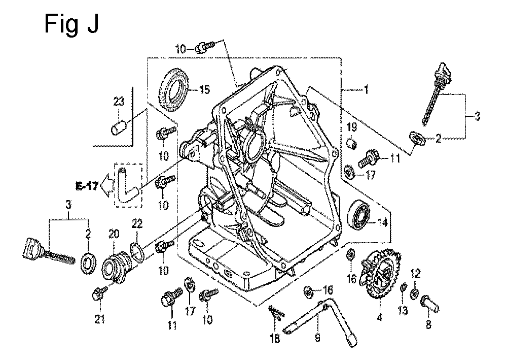 Fig-10 Diagram and Parts List for GC135 Type QHC Honda Engine