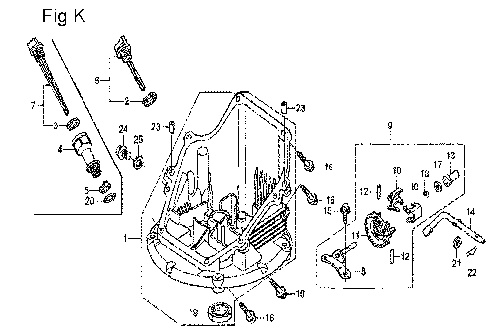 Fig-11 Diagram and Parts List for GCV190A Type BHH Honda Engine