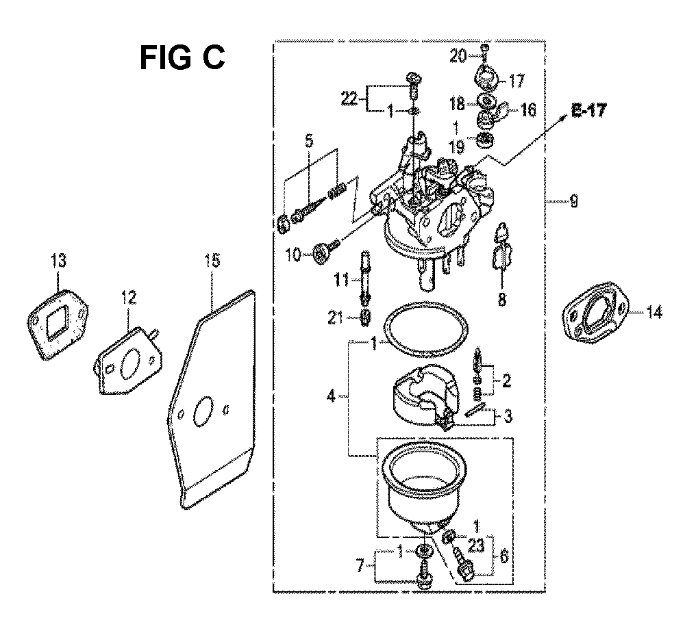 Fig-1 Diagram and Parts List for GXV160H2 Type N55 Honda Engine