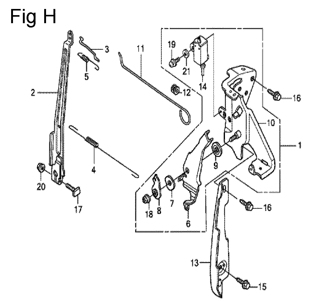 Fig-8 Diagram and Parts List for GC160LA Type PHA Honda Engine