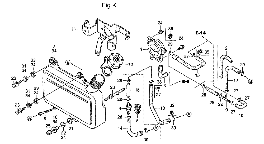Fig-11 Diagram and Parts List for GC160LA Type QHA1 Honda Engine
