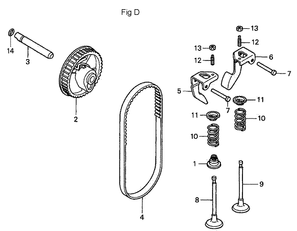 Fig-4 Diagram and Parts List for GC190A Type QEAF Honda Engine