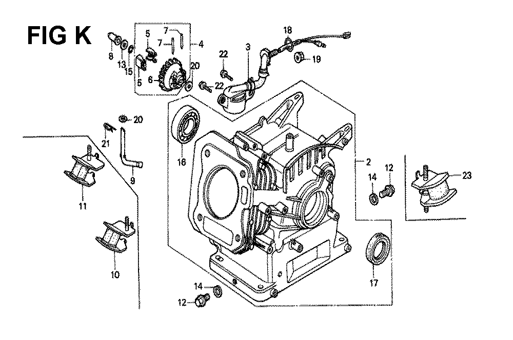 Fig-11 Diagram and Parts List for GX120K1 Type SJD2 Honda Engine