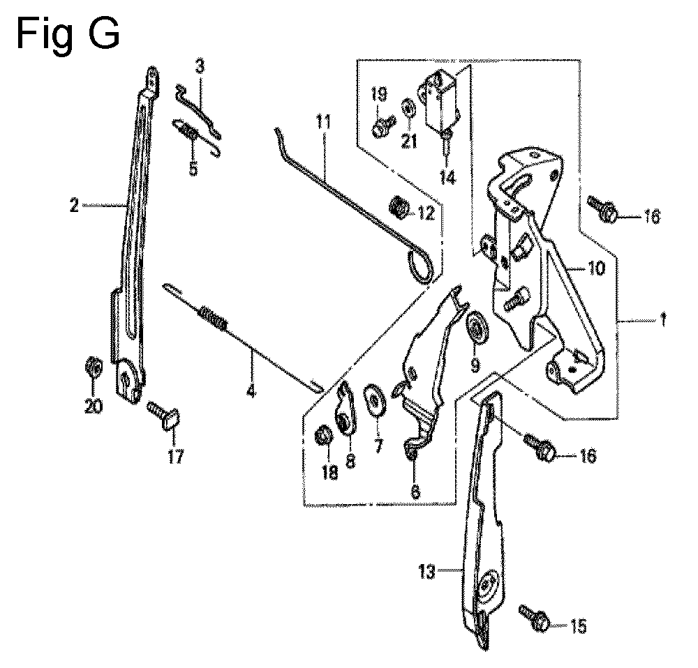 Fig-7 Diagram and Parts List for GC135 Type SHE Honda Engine
