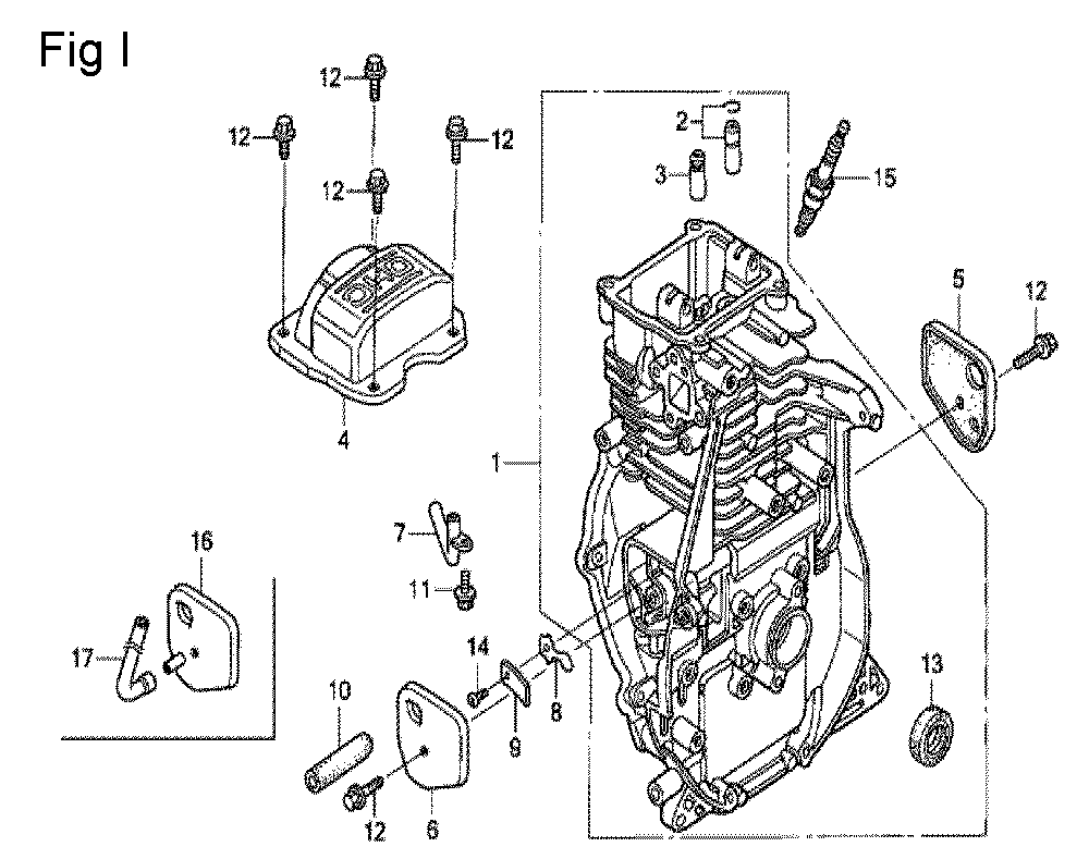 Fig-9 Diagram and Parts List for GX100U Type KRB Honda Engine