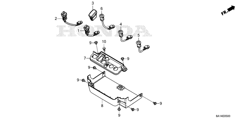 Cover - Switch Panel Diagram and Parts List for GXE20S (Type V3)(GMACK-1000001-9999999) Honda Engine