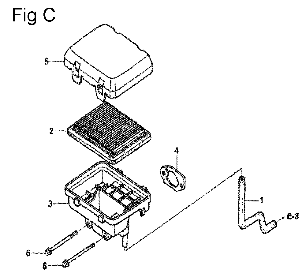 Fig-3 Diagram and Parts List for GC135 Type QHU1 Honda Engine