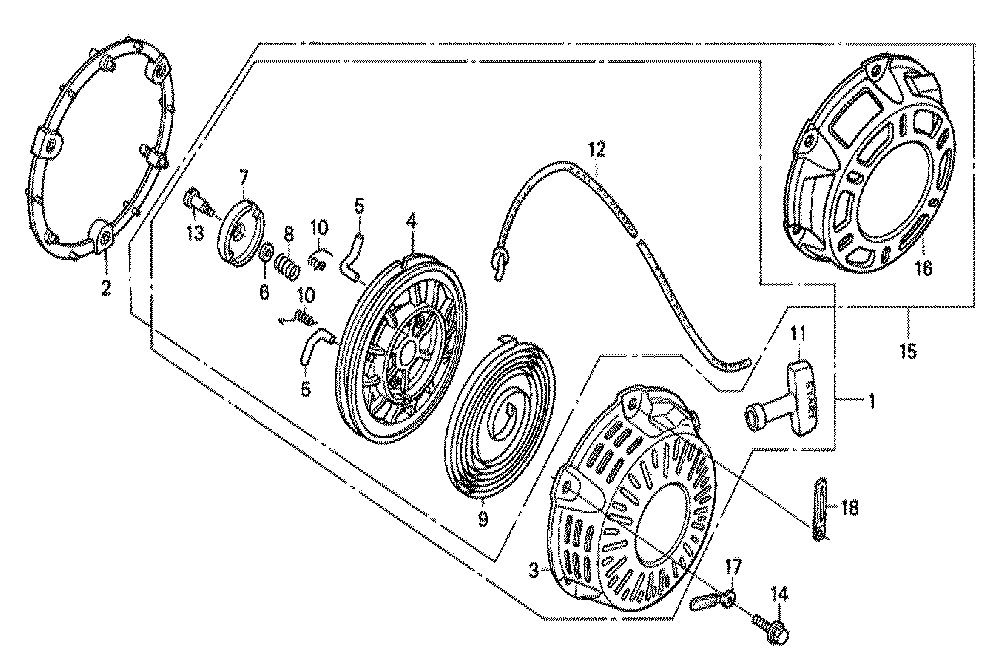 Fig-0 Diagram and Parts List for GX200 Type VXK Honda Engine