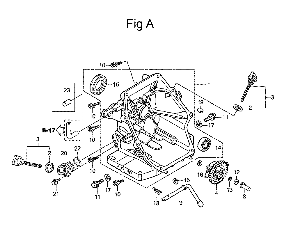 Fig-1 Diagram and Parts List for GC160 Type PXA Honda Engine