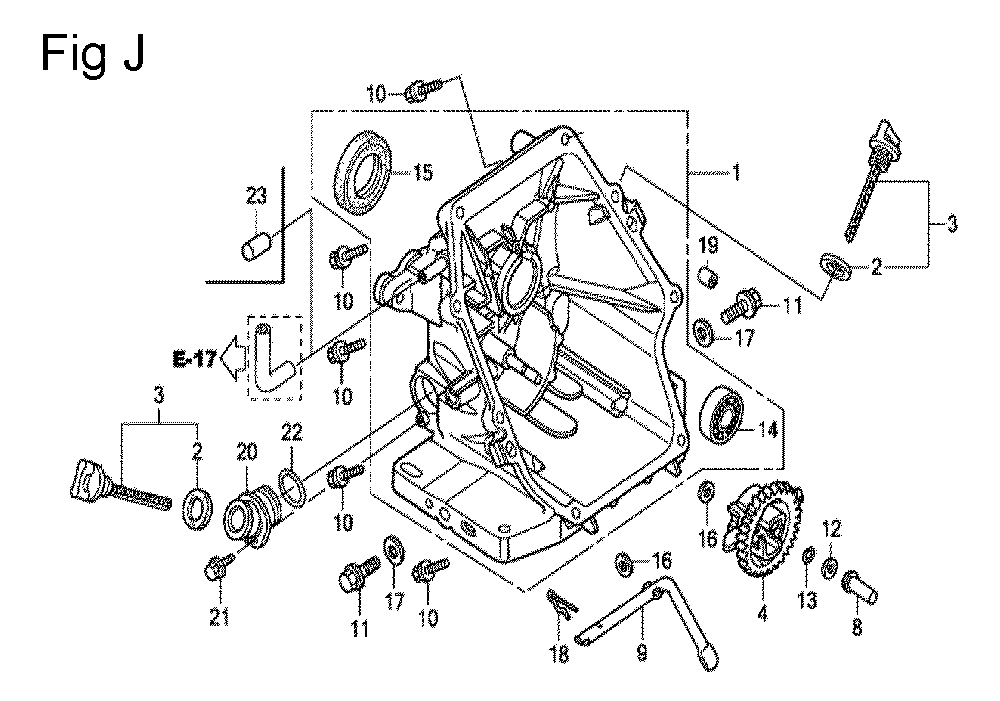 Fig-10 Diagram and Parts List for GC160 Type QHU1 Honda Engine
