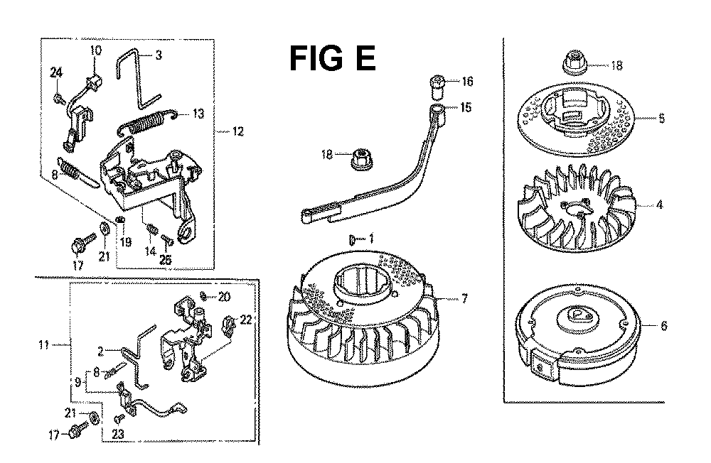 Fig-4 Diagram and Parts List for GXV140 Type N21 Honda Engine