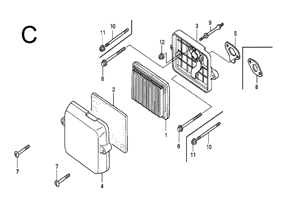 Fig-3 Diagram and Parts List for GX100 Type VA2 Honda Engine