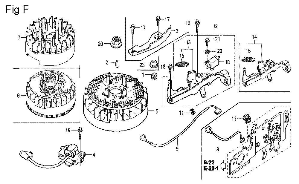Fig-6 Diagram and Parts List for GCV160LA Type S3A Honda Engine