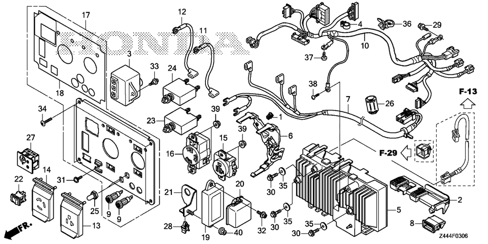 Control Panel (7) Diagram and Parts List for EU2200IT (Type  AG1)(EAMT-1000001 - 9999999) Honda Generator