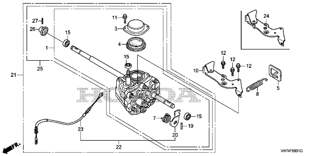 Transmission (2) Diagram and Parts List for HRX217K6 (Type  HYA)(MAMA-1000001 - 9999999) Honda Lawn Mower