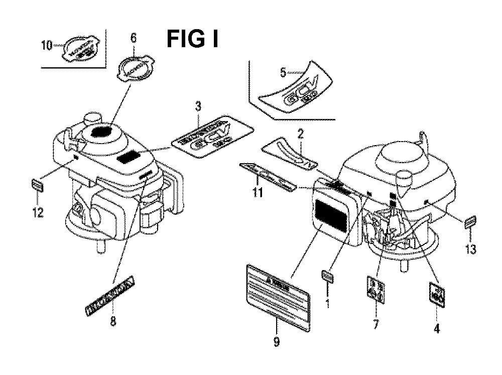 Fig-9 Diagram and Parts List for GCV190LA Type G5BR Honda Engine