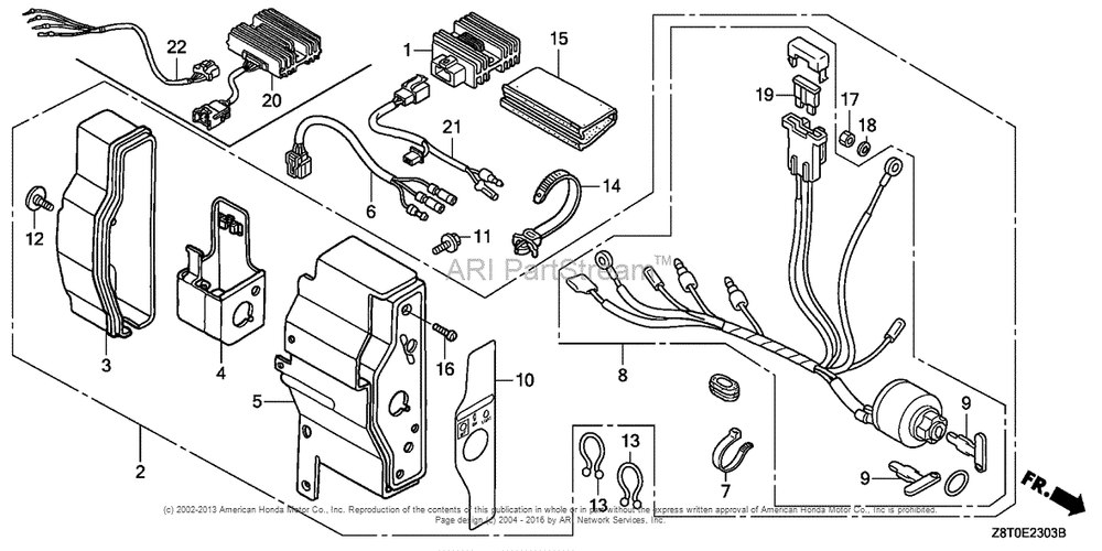 Control Box (4) Diagram and Parts List for GX340UT2 (typeVA2)(GCBET-1000001) Honda Engine