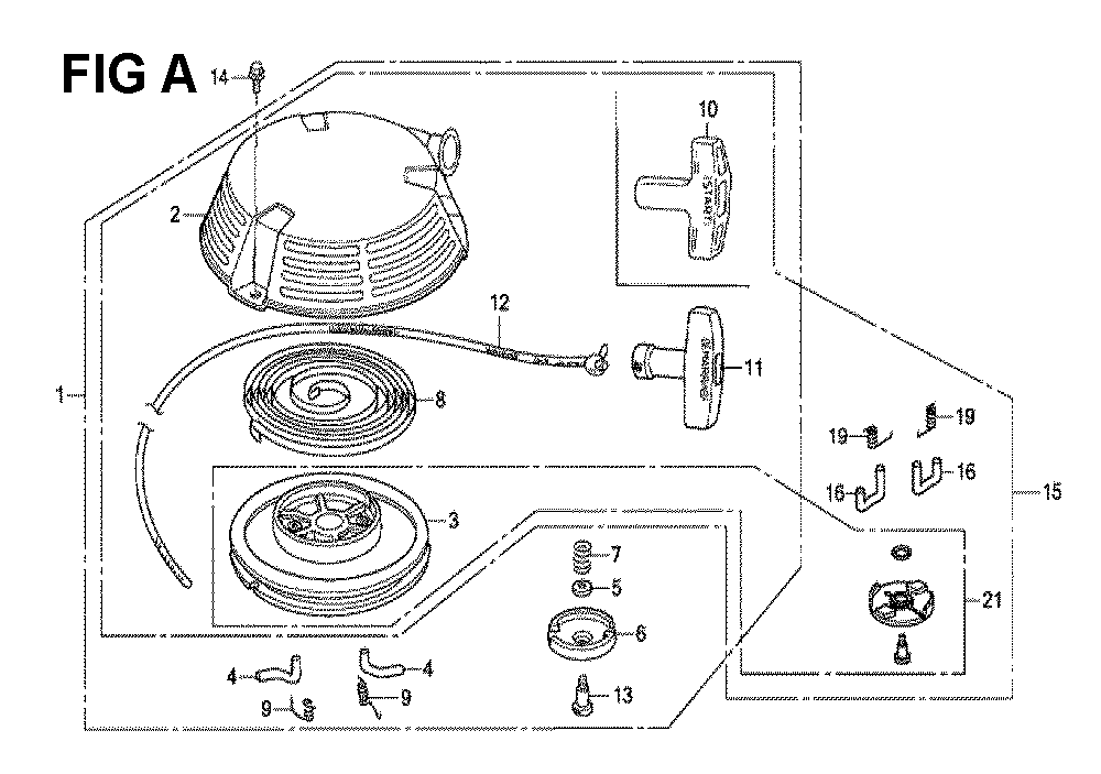 Fig-10 Diagram and Parts List for GXV160H2 Type C12 Honda Engine