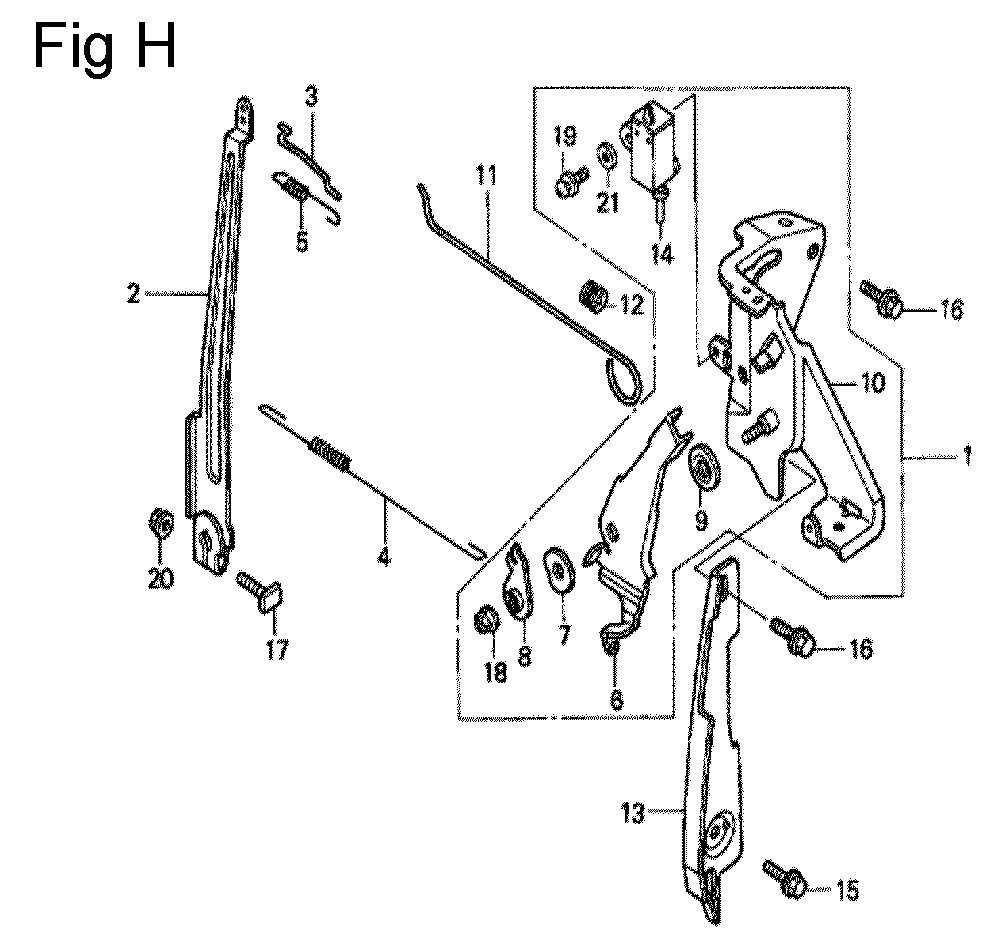 Fig-8 Diagram and Parts List for GC135 Type PXD Honda Engine