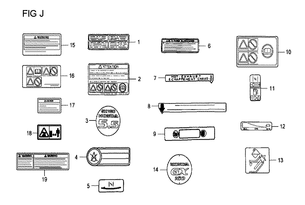Fig-13 Diagram and Parts List for GX160U1 Type TCS2 Honda Engine