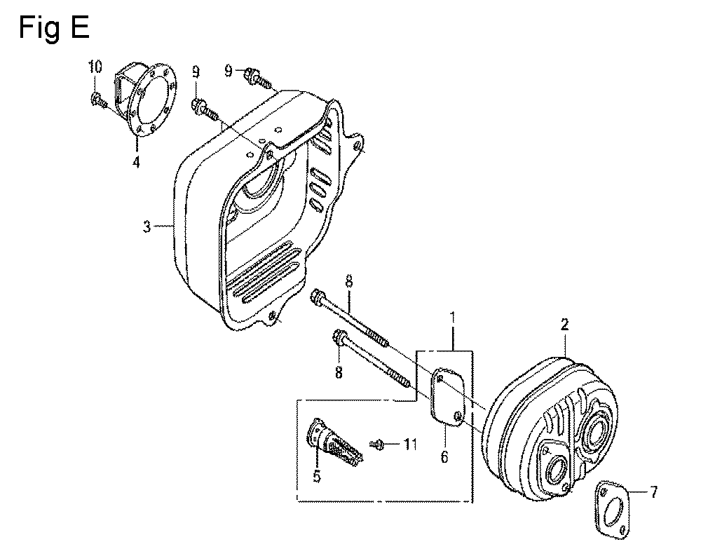 Fig-5 Diagram and Parts List for GCV160LA Type E1A2 Honda Engine
