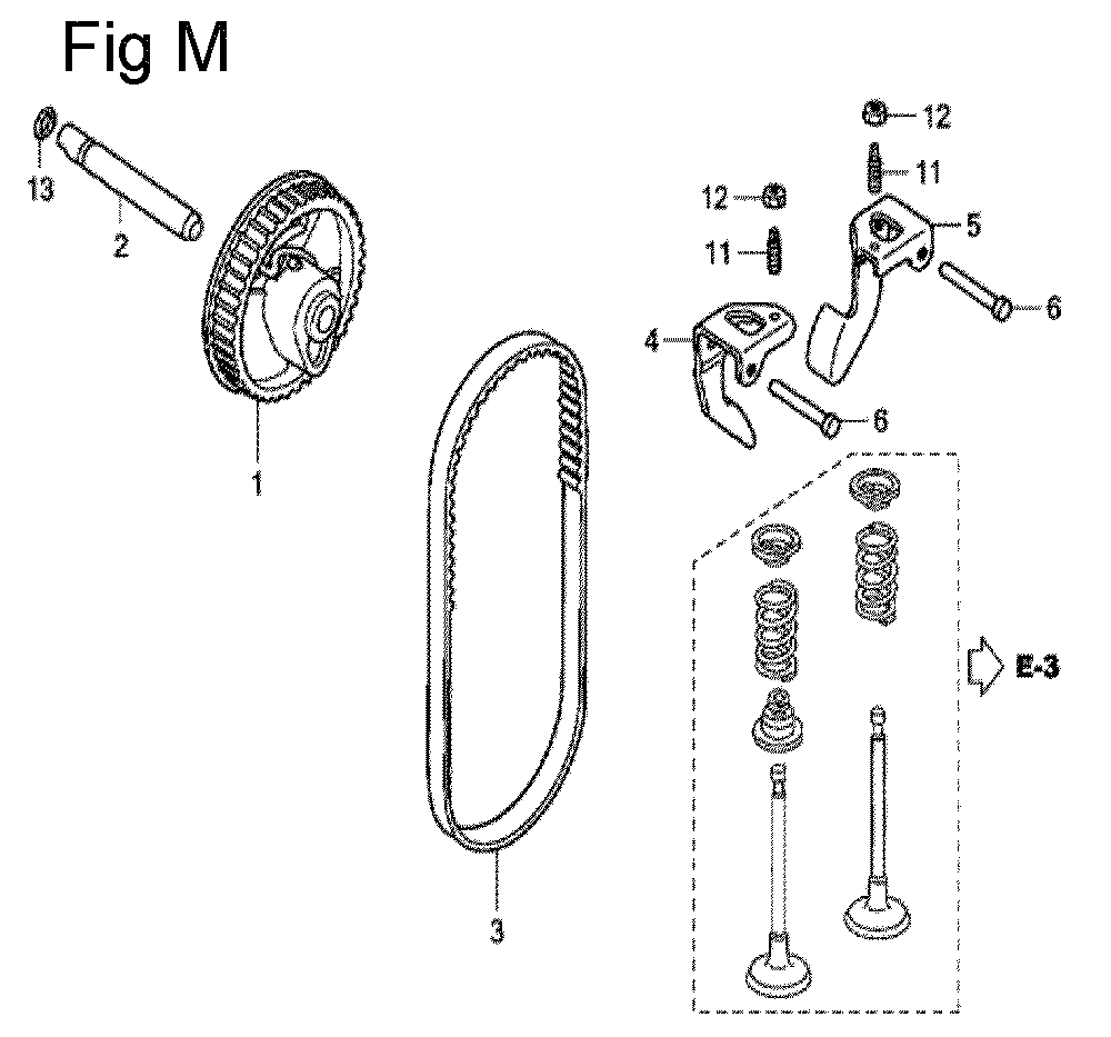Fig-13 Diagram and Parts List for GC160 Type PHU Honda Engine