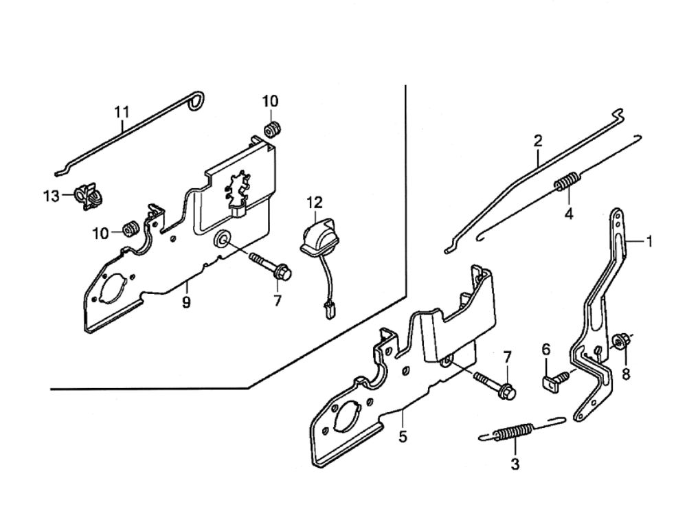 Controls Diagram and Parts List for GCV190-LABHH  Honda Engine